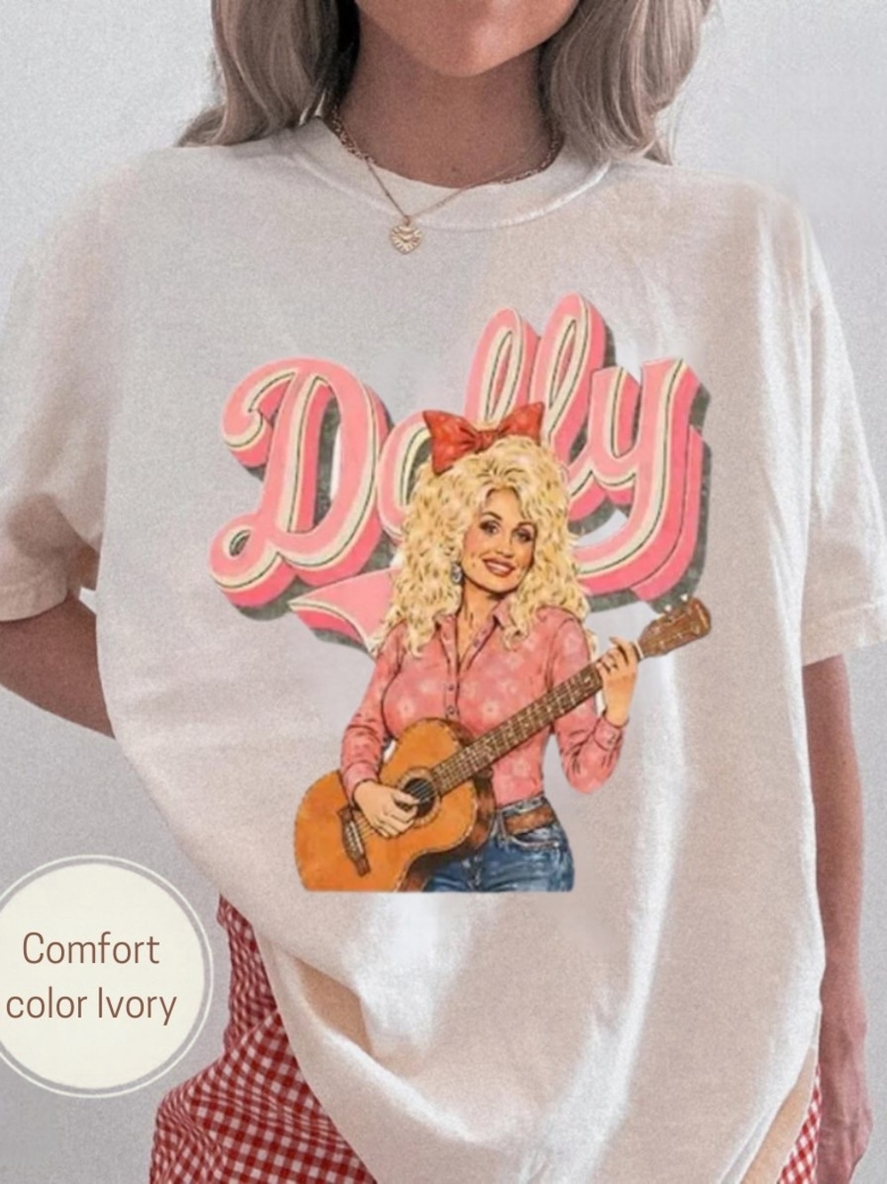 Dolly Graphic Ivory Short-Sleeve Tee, country music shirt